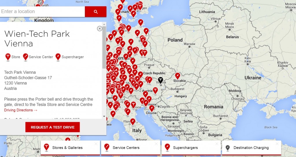 tesla map CEE